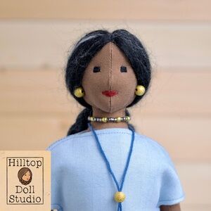PROTOTYPE Fabric Doll "Ava" Handcrafted Textile Cloth Heirloom Primitive Doll